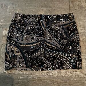 Y2K Vintage Corduroy Paisley Micro Mini Skirt